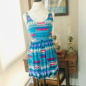 Dolce Vita Blue Multicolored Dress Sz XS